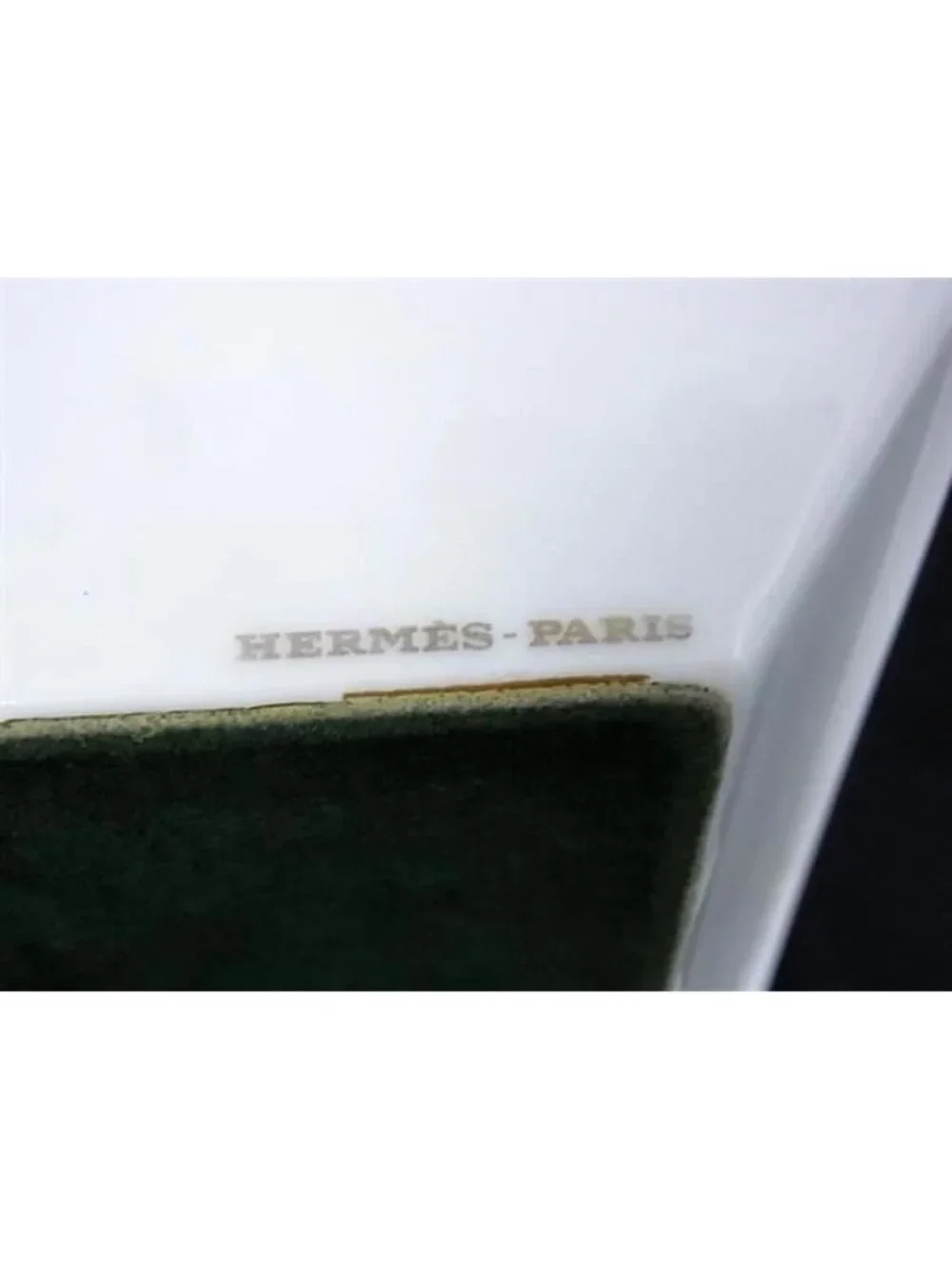 Hermes Toukan Bird Square Plate Dish Tableware Green White